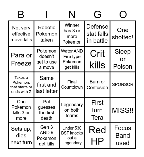 Then we fight bingo Vinny Two Letters Bingo Card