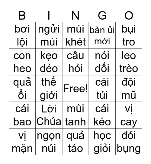 VN4-Ôn Tập (Bài 1 - 3) Bingo Card