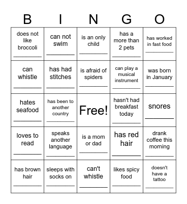 FIND A STAFF MEMBER WHO Bingo Card