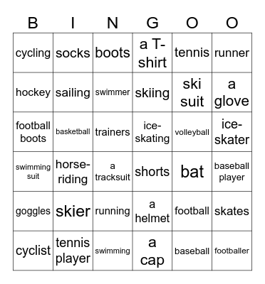 SPORTS Bingo Card
