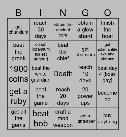 Muck Bingo [GAMER MODE] Bingo Card