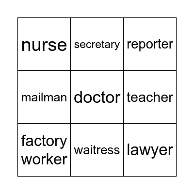 jobs Bingo Card