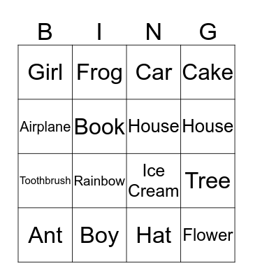 Zek's Birthday Bingo Card