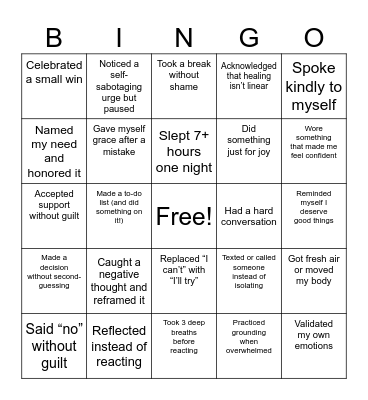 Don't Trip Up BINGO Card