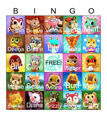 Animal Crossing Bingo Card