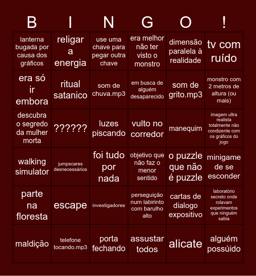 bingo jogos genericos do roblox Bingo Card