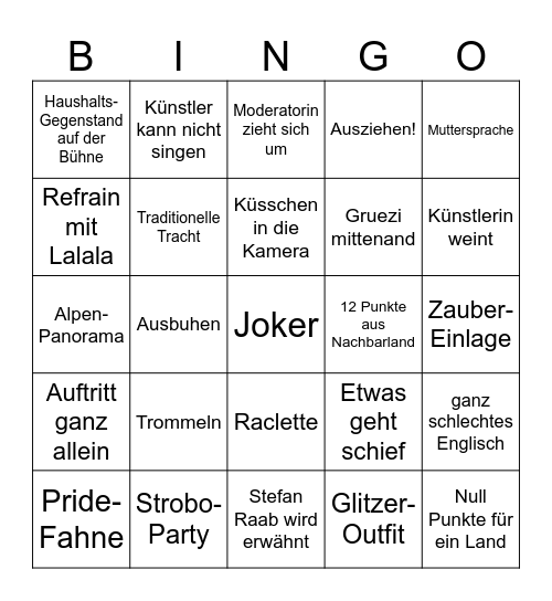 ESC-Bingo Card