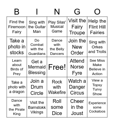 Spring Fling Kids Quest Bingo Card