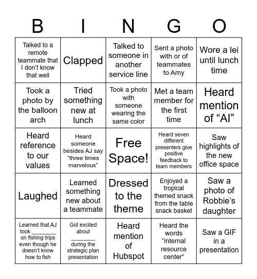 ML&R Firmwide Bingo Card