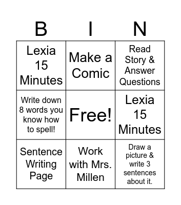 Language Bingo Card