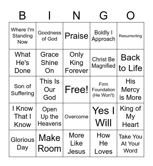 Redemption BINGO Card
