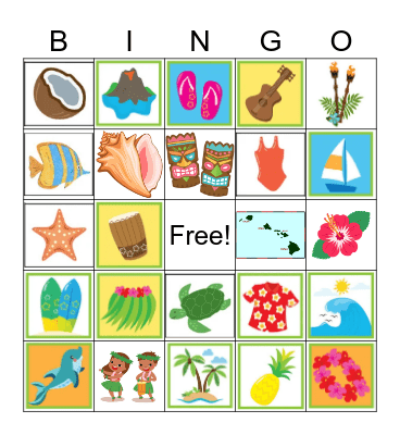 Hawaii Bingo Card