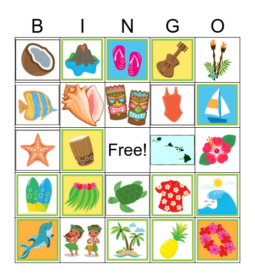 Hawaii Bingo Card