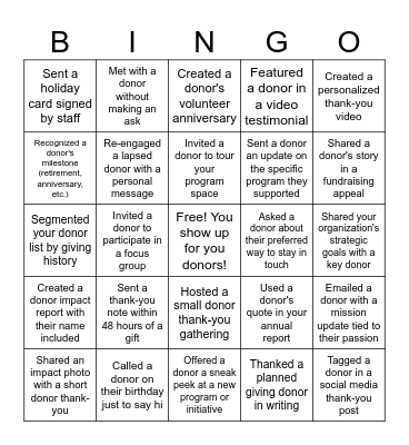 Engage-O Bingo: How Have You Engaged Your Constituents? Bingo Card