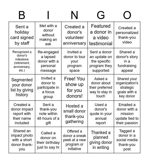 Engage-O Bingo: How Have You Engaged Your Constituents? Bingo Card