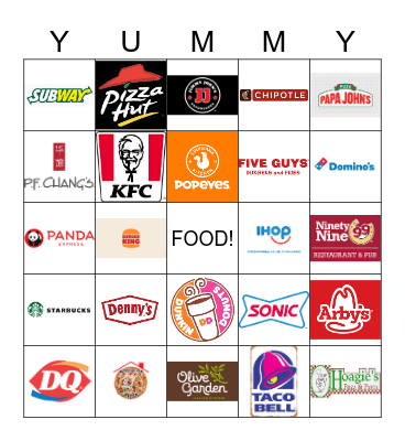 Food Logo's Bingo Card