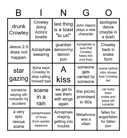 GoOD OMeNs 3 predictions Bingo Card