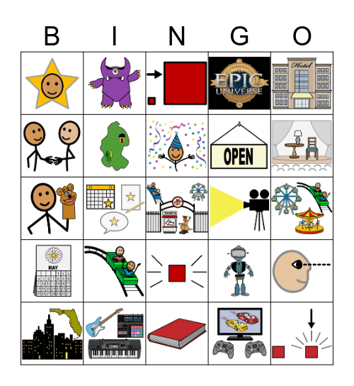 Epic Universe Bingo Card