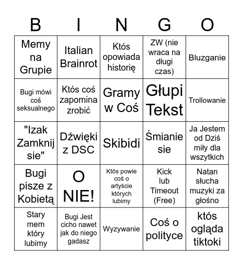 DSC bingo Card
