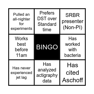 ChronoBingo Card