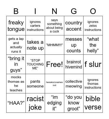 SENIOR BINGO CARD Bingo Card