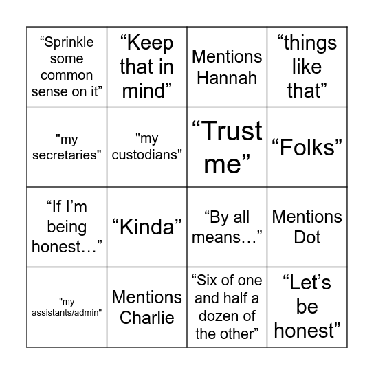 Muren Bingo Card