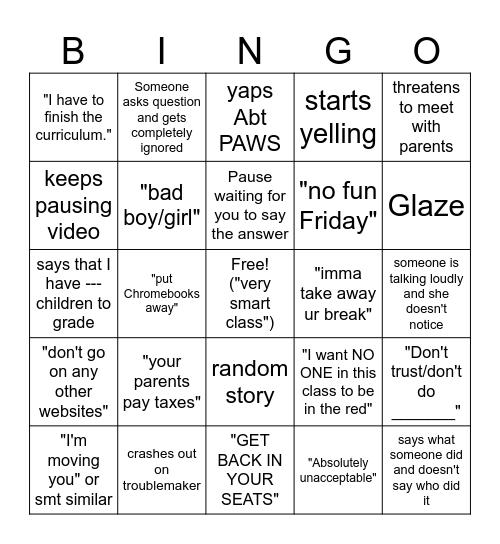 alr Bingo Card