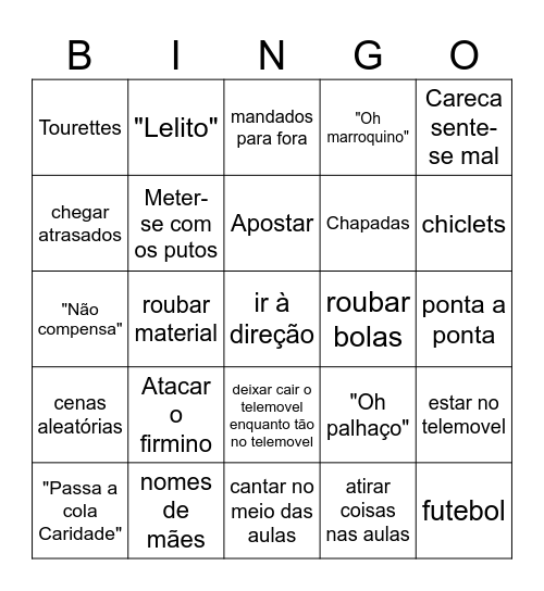 Gajos do 9ºE Bingo Card