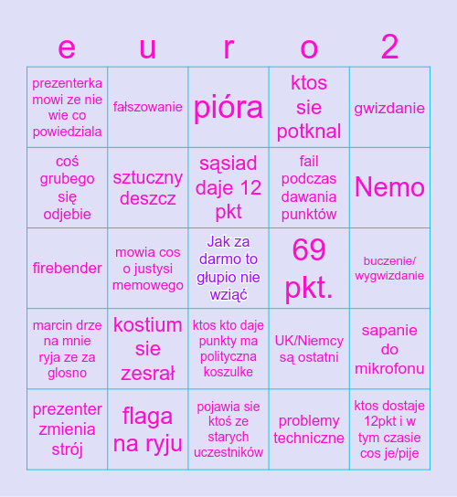 Eurowizjoner3 Bingo Card