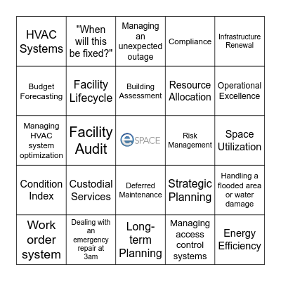 Facility Stewardship Bingo Card