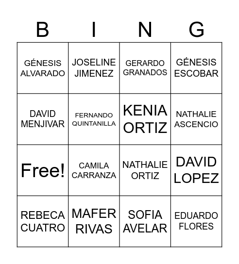 PM1 Bingo Card