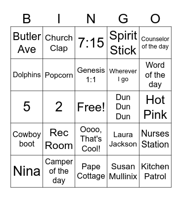 FAH BINGO Card