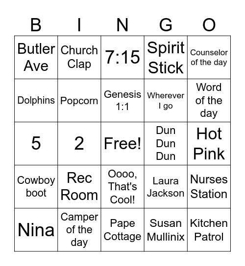 FAH BINGO Card