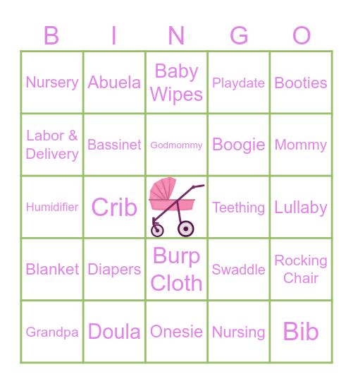 Baby Boogie Bingo Card