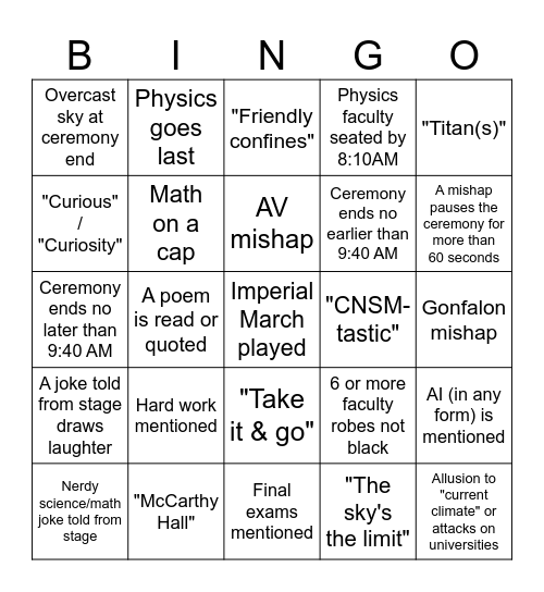 NSM 2025 Bingo Card