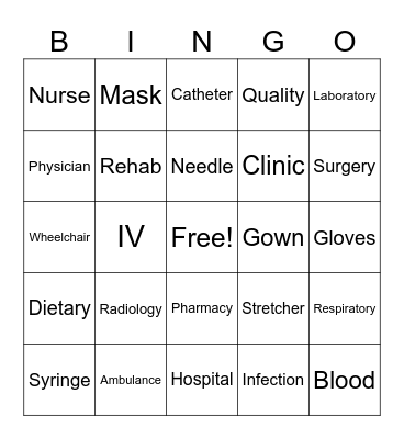 Hospital Week 2025 Bingo Card