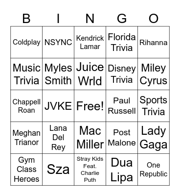 BINGO Card