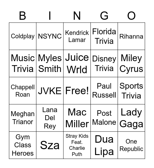 BINGO Card