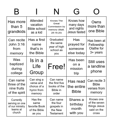 Find someone who... Bingo Card
