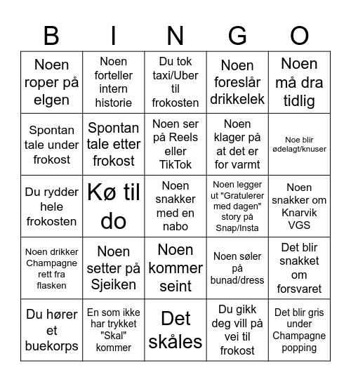 17 Mai - BGO Bingo Card