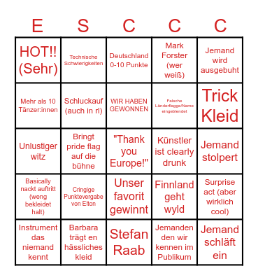 ESC BINGO Card