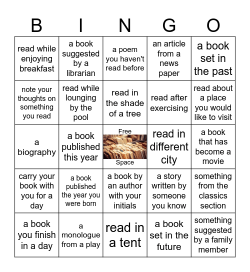 Teen/Tween Summer Reading Challenge! Bingo Card