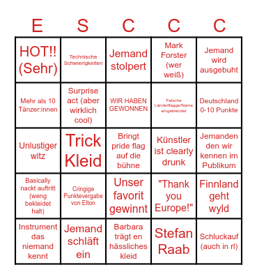 ESC BINGO Card
