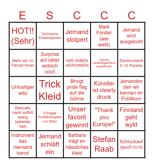 ESC BINGO Card