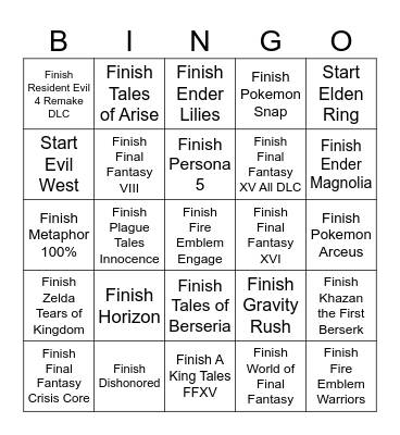 Bingo Games Adventure Bingo Card