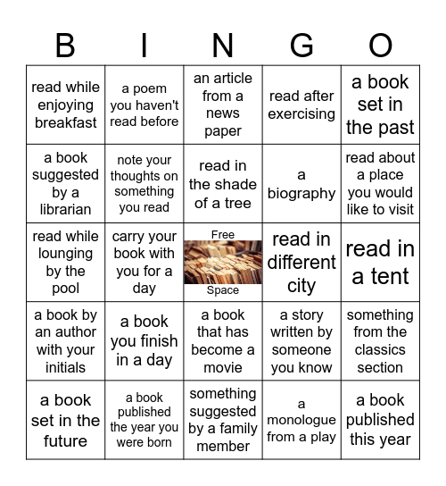 VillaSport Teen Summer Reading Challenge! Bingo Card