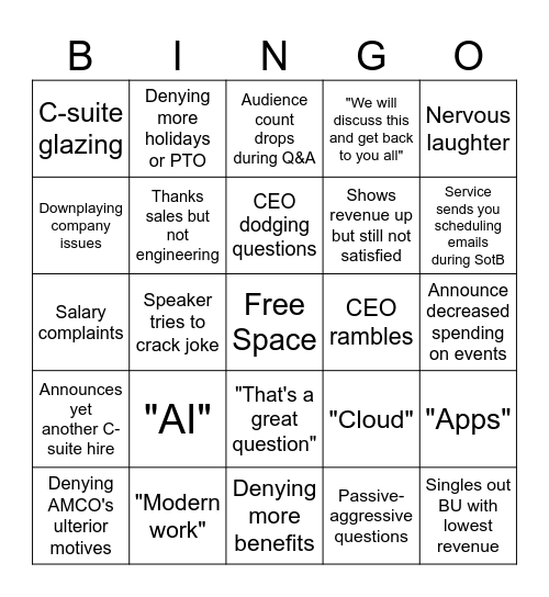 SotB Bingo Card