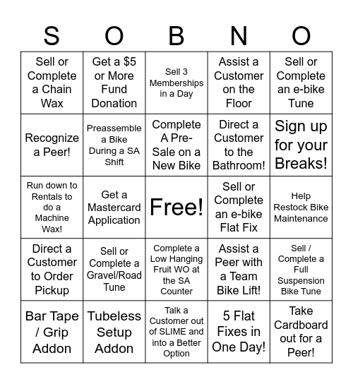 Shop Bingo! Bingo Card
