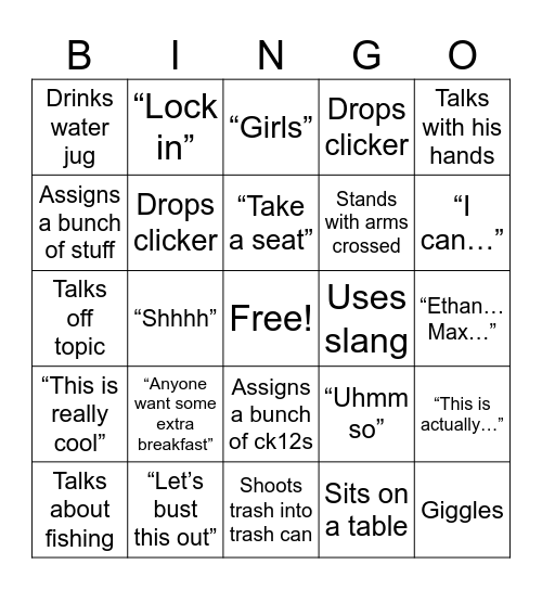 Rank Bingo Card