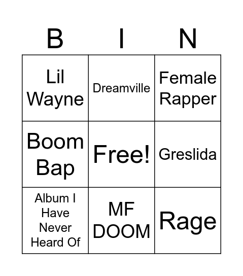 Libary Bingo (AOTY) Bingo Card